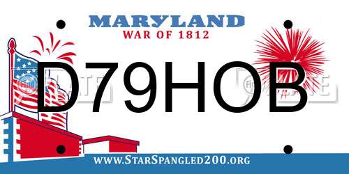 D79HOB Maryland License Plate