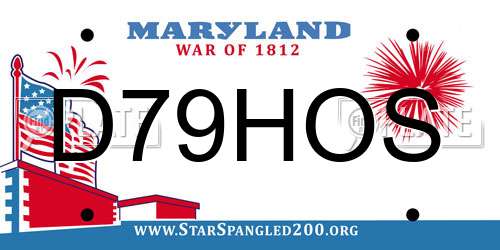 D79HOS Maryland License Plate