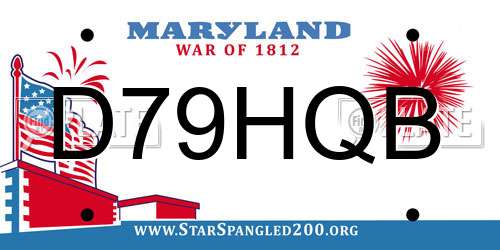 D79HQB Maryland License Plate