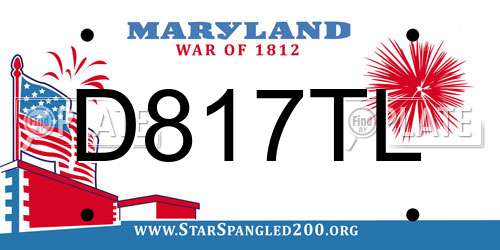 D817TL Maryland License Plate