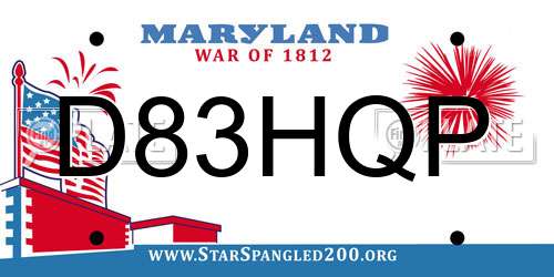 D83HQP Maryland License Plate
