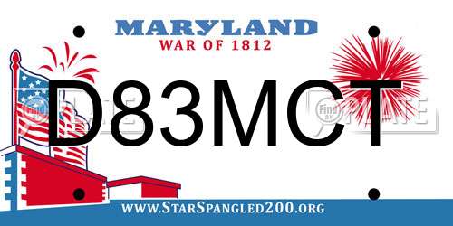D83MCT Maryland License Plate