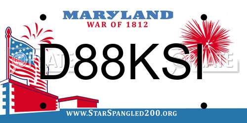 D88KSI Maryland License Plate