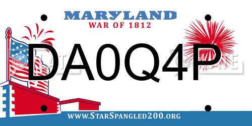 DA0Q4P Maryland License Plate