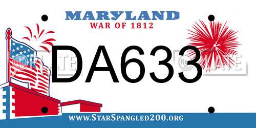 DA633 Maryland License Plate