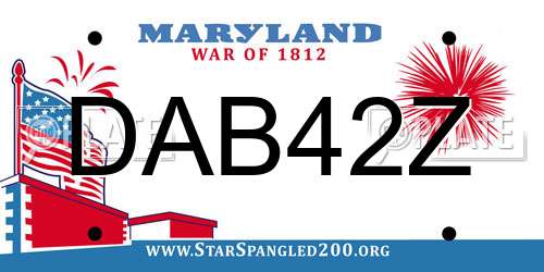 DAB42Z Maryland License Plate