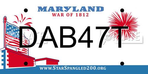 DAB47T Maryland License Plate