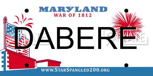 DABERE Maryland License Plate
