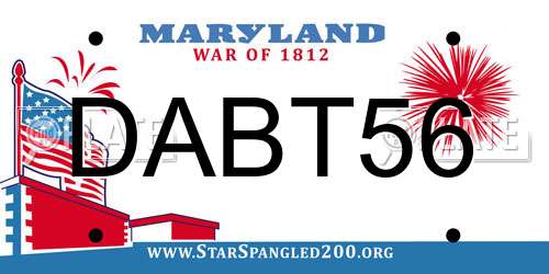 DABT56 Maryland License Plate