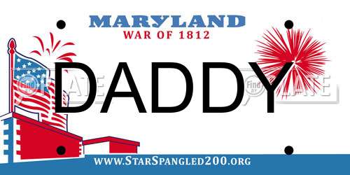 DADDY Maryland License Plate