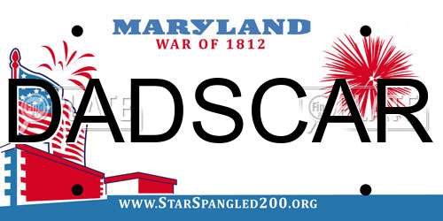 DADSCAR Maryland License Plate