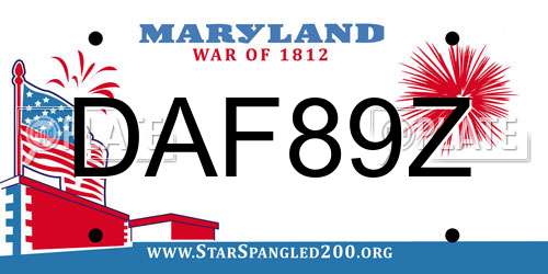 DAF89Z Maryland License Plate