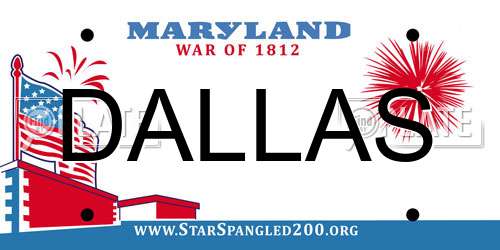 DALLAS Maryland License Plate