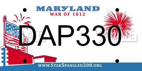 DAP330 Maryland License Plate