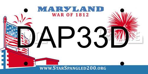 DAP33D Maryland License Plate