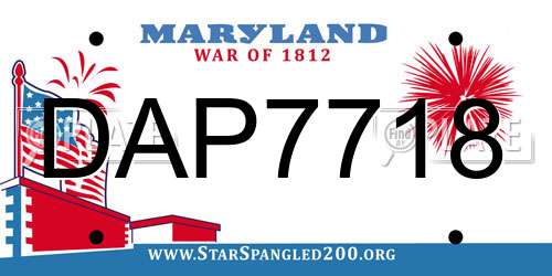 DAP7718 Maryland License Plate