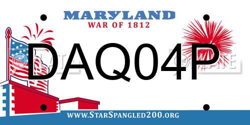 DAQ04P Maryland License Plate