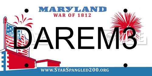 DAREM3 Maryland License Plate