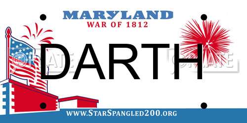 DARTH Maryland License Plate