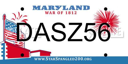 DASZ56 Maryland License Plate