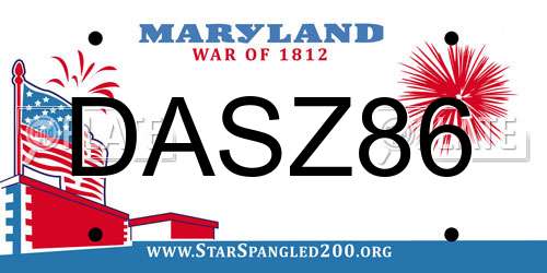 DASZ86 Maryland License Plate