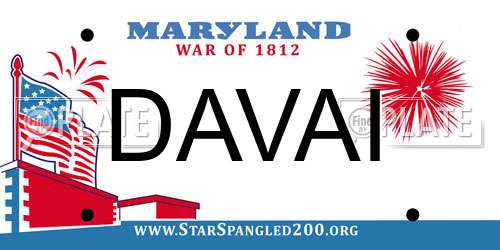 DAVAI Maryland License Plate