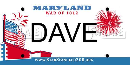 DAVE Maryland License Plate