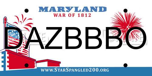 DAZBBBO Maryland License Plate