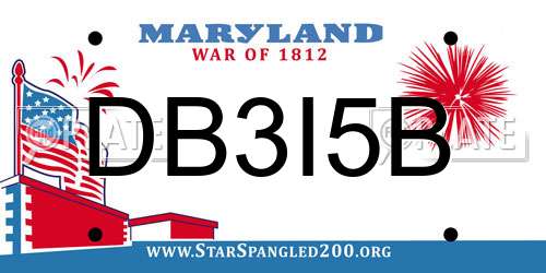 DB3I5B Maryland License Plate