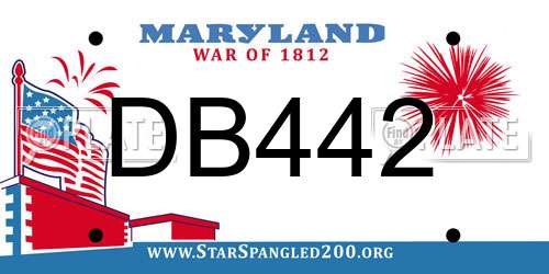 DB442 Maryland License Plate
