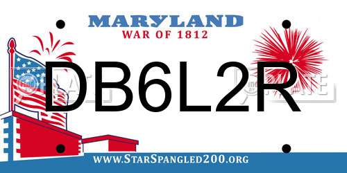 DB6L2R Maryland License Plate