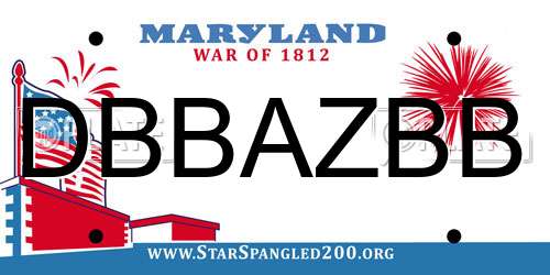DBBAZBB Maryland License Plate