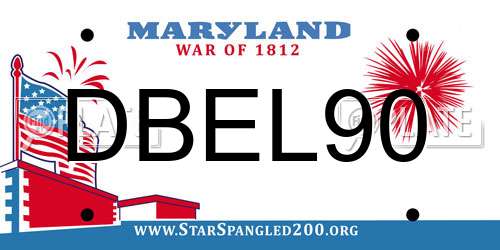 DBEL90 Maryland License Plate