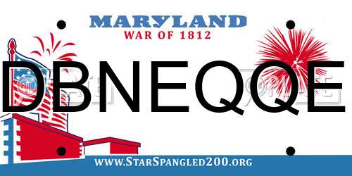 DBNEQQE Maryland License Plate