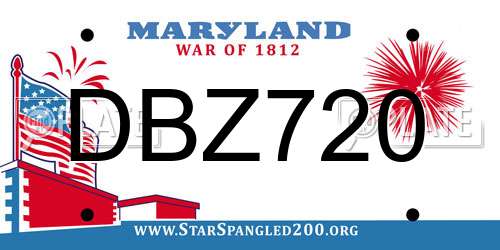 DBZ720 Maryland License Plate