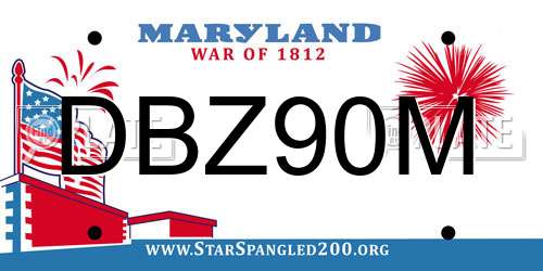 DBZ90M Maryland License Plate