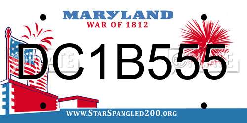 DC1B555 Maryland License Plate
