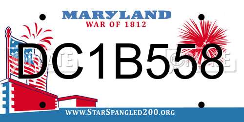 DC1B558 Maryland License Plate
