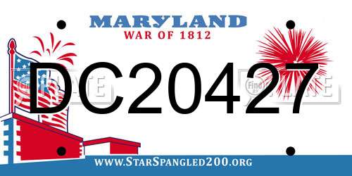 DC20427 Maryland License Plate