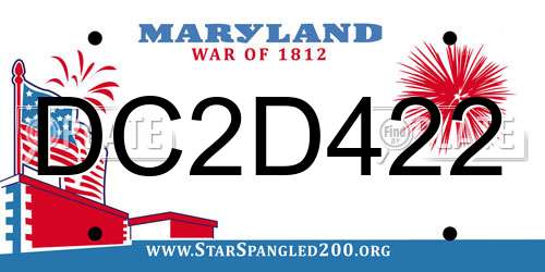 DC2D422 Maryland License Plate