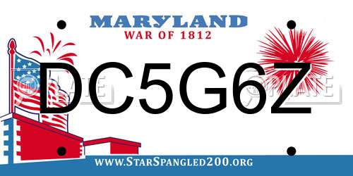 DC5G6Z Maryland License Plate