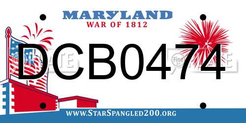 DCB0474 Maryland License Plate