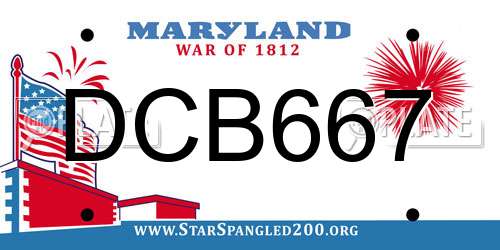 DCB667 Maryland License Plate