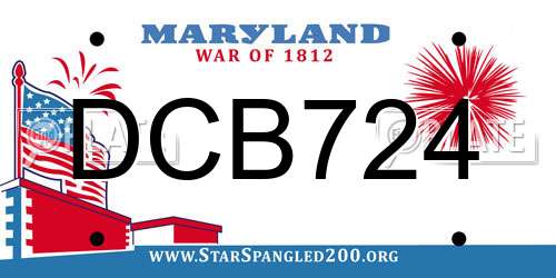 DCB724 Maryland License Plate