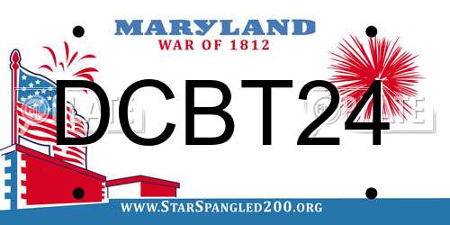 DCBT24 Maryland License Plate