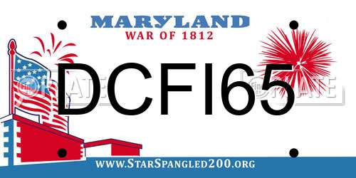 DCFI65 Maryland License Plate