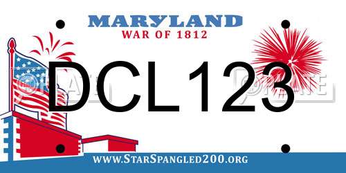 DCL123 Maryland License Plate