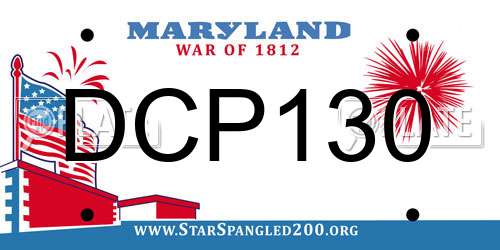DCP130 Maryland License Plate