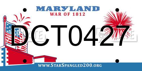 DCT0427 Maryland License Plate