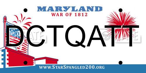DCTQATT Maryland License Plate